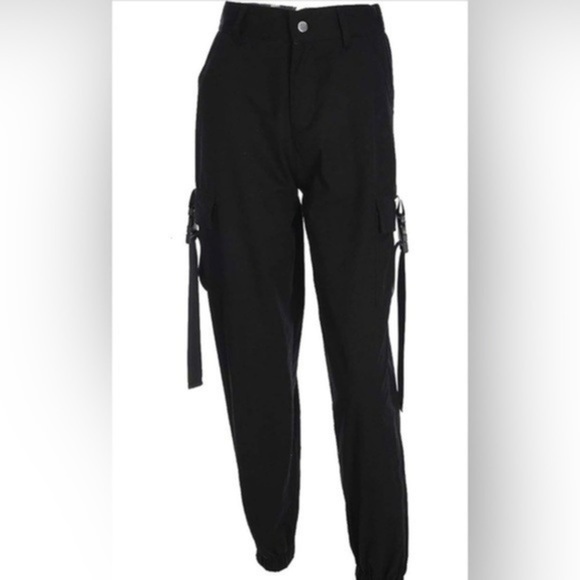 NWT Cargo Pants, High Waist Lounge Pants Fashion Loose Relaxed Fit Jogger Sz M - Picture 1 of 13